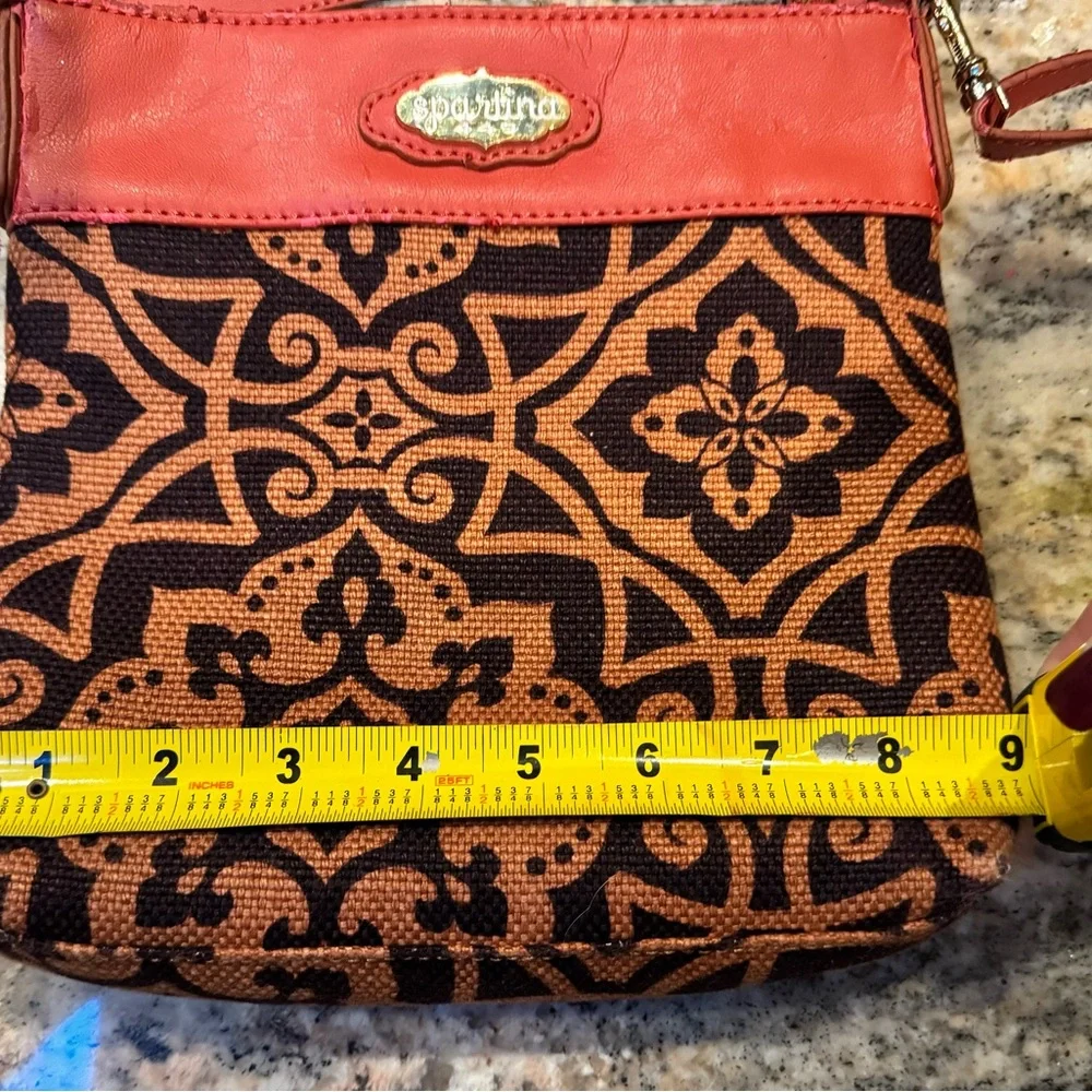 Spartina 449 brown and orange purse. Can be used as crossbody. - Picture 3 of 16